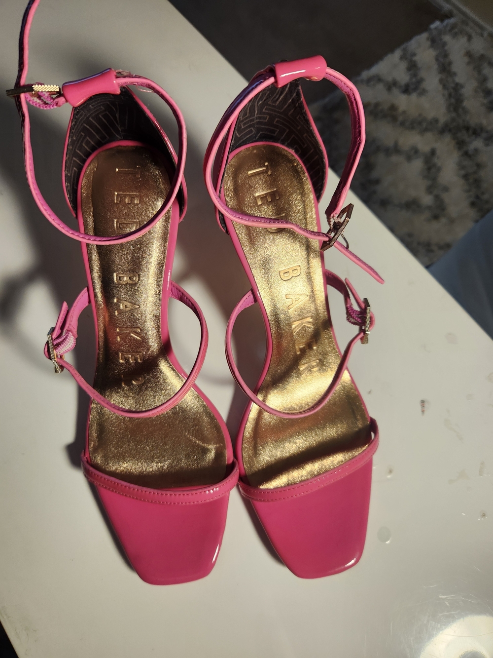 Ted Baker TRIA Triple Strap Pink Heeled Sandals